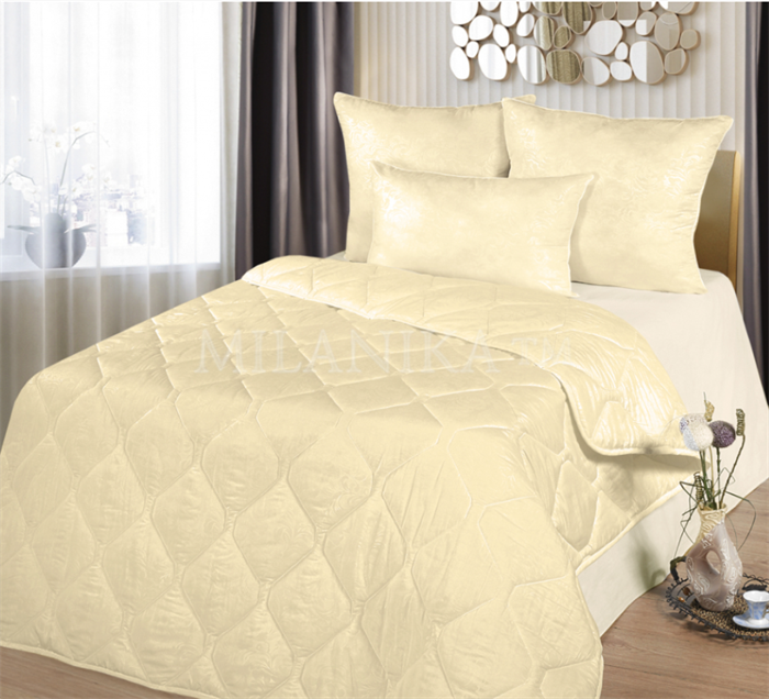 Одеяло "Престиж" однотонное овечья  шерсть стандарт (1,5 спальный) ТМ "Миланика" 87167 - фото 106219