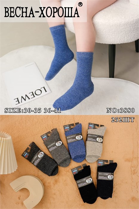 Носки подр.№3880 "RoeRue" (30-35) шерсть+махра 12шт/уп 97896 - фото 119856