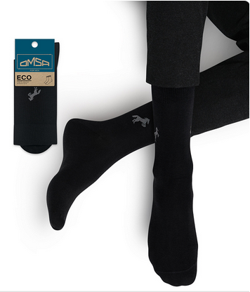 Носки м. ECO 405 (42-44-Nero) с рисунком на паголенке "лошадка" Oms 97933 - фото 119893