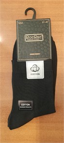 Носки муж.№1254-1 "RoeRue" черные средние х/б 10шт/уп. 97784