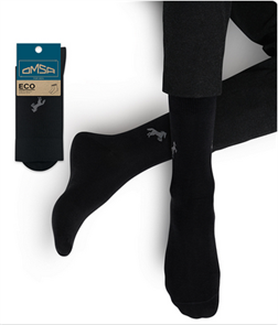 Носки м. ECO 405 (42-44-Nero) с рисунком на паголенке "лошадка" Oms 97933