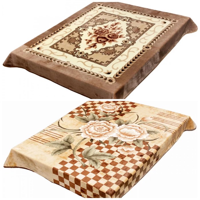 Плед акриловый двухсторонний 200х240 см. Косичка / Шахматы 9018/085-1 - фото 104726