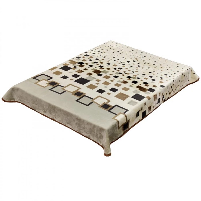 Плед акриловый гладкий 200х240 см. Квадратики 124-1 - фото 104733