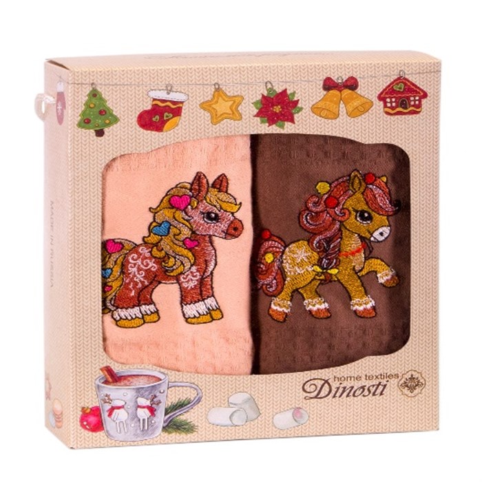 Набор полотенец вафельных 33х60 см. 2 шт. ДМ-101 Имбирный пряник ДМ-101 - фото 105160