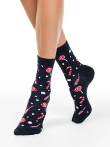 Носки жен. NEW YEAR 20С-34СП 521 (23-25-темно-синий) 86322 - фото 105206