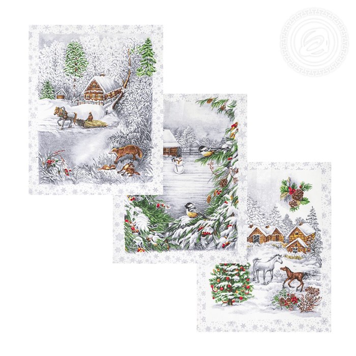 Набор полотенец Арт Дизайн рогожка 45х60 см. 3 шт. Студеная пора 86341 - фото 105225