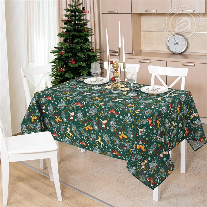 Скатерть Арт Дизайн рогожка 150х220 см. Лошадки 86347 - фото 105231