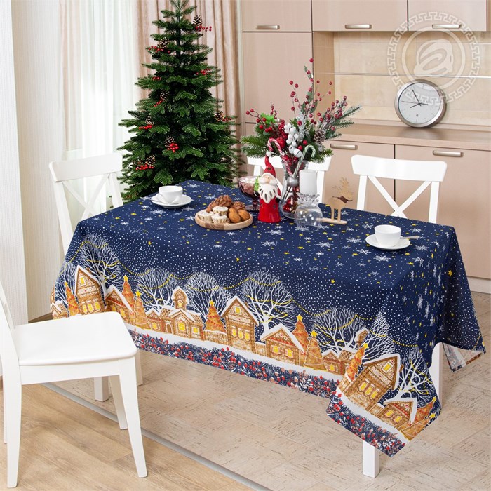 Скатерть Арт Дизайн рогожка 150х220 см. Полночь 86348 - фото 105232