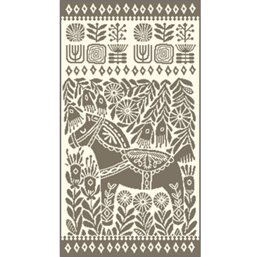 Полотенце махровое 30х60 см. 420 гр. арт. С79-ЮА рис. 7938 Расписной пони вид опал/гаванна С79-ЮА-6 - фото 105344