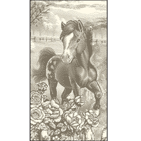 Полотенце махровое 30х60 см. 420 гр. арт. С79-ЮА рис. 7961 Жеребенок 3D вид опал/гаванна С79-ЮА-9 - фото 105347