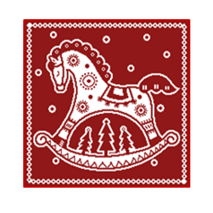 Полотенце махровое 33х33 см. 420 гр. арт. С79-ЮА рис. 7933 Лошадка вид отбелка/темно-красный С79-ЮА-14 - фото 105352