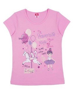 CAK 61906 Футболка для девочки розовый (110)-60 ВГ 379074 - фото 115037