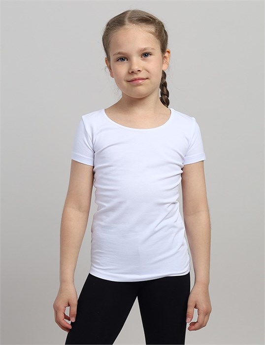 CAKG 62855-20 Футболка для девочки (Белый (104)-56) 482866 - фото 115069