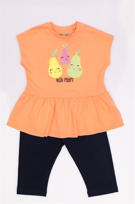 CSBG 90251-47-410 Комплект для девочки (платье модель "туника", бриджи) (Персиковый (074)-48) 595749 - фото 115696