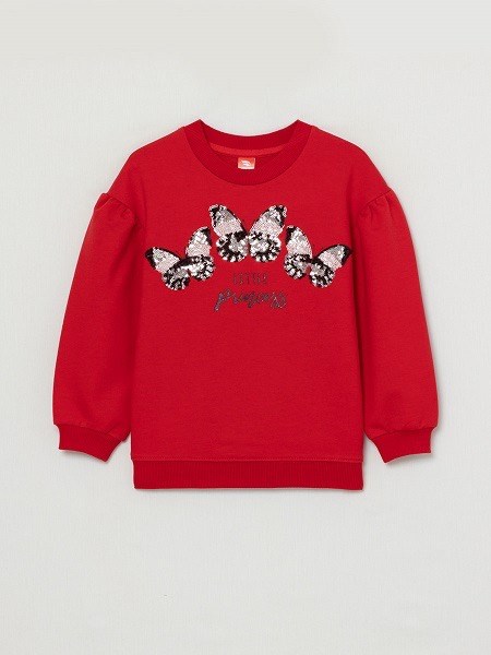 CWKG 62882-26-290 Джемпер модель "свитшот" для девочки (Красный (104)-56) 497829 - фото 115849