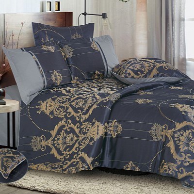 КПБ Cleo "Satin Jacquard" дуэт 150*215*2 230*250*1(±5) 50*70*2+5см(±2) 70*70*2(±2) 41/129-SG, 41/129-SG 41/129-SG - фото 81172