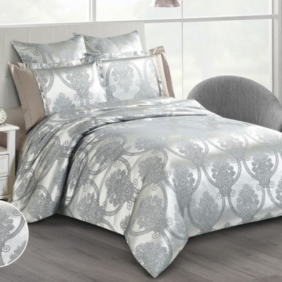 КПБ Cleo "Satin Jacquard" дуэт 150*215*2 230*250*1(±5) 50*70*2+5см(±2) 70*70*2(±2) 41/090-SG, 41/090-SG 41/090-SG - фото 81176