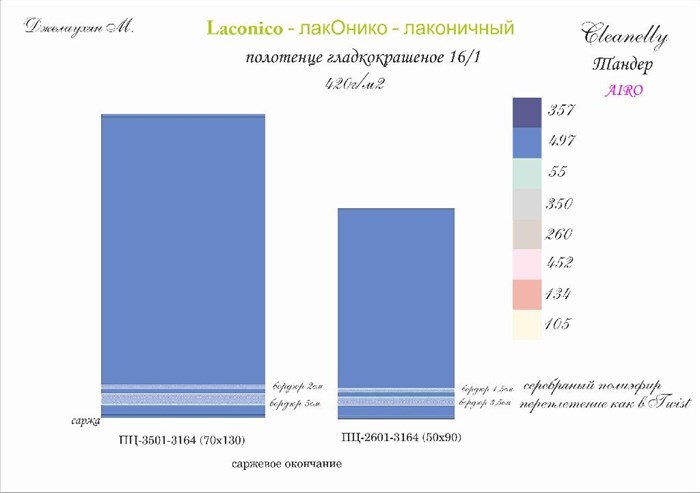 ПЦ-2601-3164 полотенце махровое размером 50*90 см 100 % хлопок цв. 105 ПЦ-2601-3164 - фото 84535