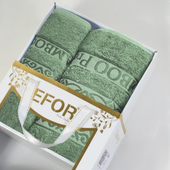 Набор полотенец "Efor Premium" бамбук, 50х90/70х140 см. (2 шт.), зеленый T0422/SMB-4 - фото 98026