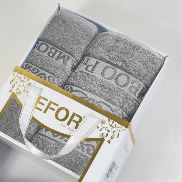 Набор полотенец "Efor Premium" бамбук, 50х90/70х140 см. (2 шт.), серый T0422/SMB-6 - фото 98028