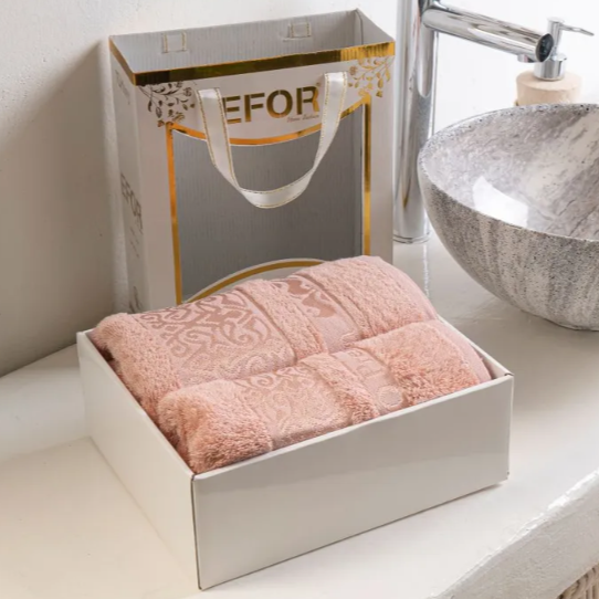 Набор полотенец "Efor Premium" бамбук, 50х90/70х140 см. (2 шт.), сухая роза T0422/SMB-5 - фото 98032