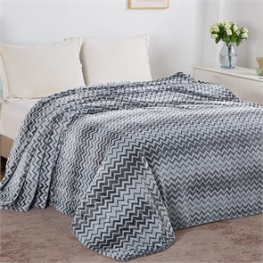 Плед "Любава" с лентой 220*200 см 006-VLN (зигзаг серый) Любава 220*200-3