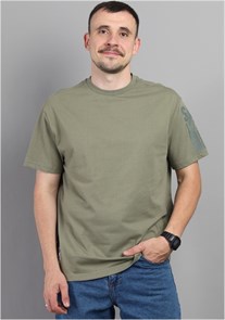 HSXM 60496-35K Футболка мужская (Хаки (182)-116(58)) 85814