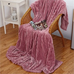 Плед Эльза велсофт полоса 220х200 см. пудровый 85947