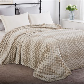 Плед "Любава" с лентой 220*200 см 003-VLN (зигзаг бежевый) Любава 220*200-5