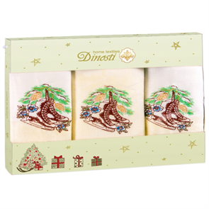 Набор столового белья дорожка 50х150 см. 1 шт. салфетки 42х42 см. 2 шт. ДК-102 Веселые коньки ДК-102