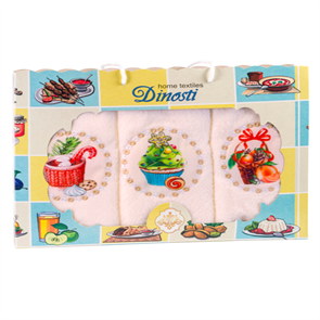 Набор полотенец из микрофибры 33х60 см. 3 шт. ТМФ-109 Новогодние сладости ТМФ-109