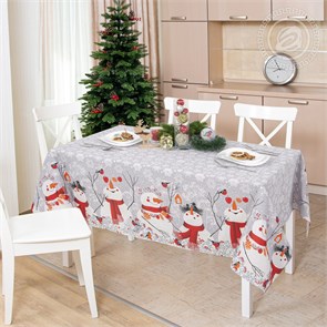 Скатерть Арт Дизайн рогожка 150х180 см. Снеговики 86302
