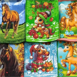 Полотенце вафельное Диности 46х60 см. Год Лошади 86308