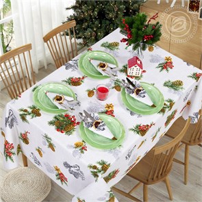 Набор Арт Дизайн рогожка скатерть 145х180 см. 1 шт. салфетки 35х35 см. 6 шт. Серебряный звон 86352