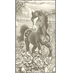 Полотенце махровое 30х60 см. 420 гр. арт. С79-ЮА рис. 7961 Жеребенок 3D вид опал/гаванна С79-ЮА-9