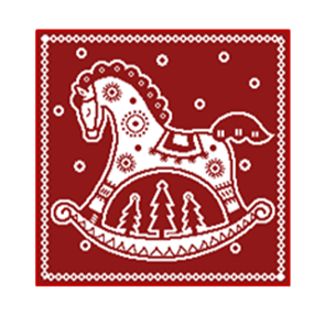 Полотенце махровое 33х33 см. 420 гр. арт. С79-ЮА рис. 7933 Лошадка вид отбелка/темно-красный С79-ЮА-14