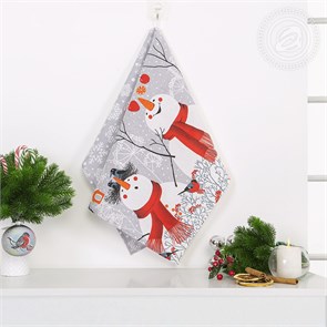 Полотенце Арт Дизайн рогожка 50х70 см. Снеговики 86567