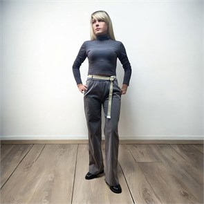 Брюки женские прямые на резинке р-р. 31 арт. 9-7261-3 цв. серый 9-7261-3-4