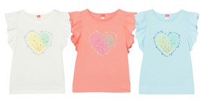 #CSJG 62742-28-277 Футболка для девочки (Коралловый (140)-72) 477781