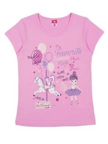 CAK 61906 Футболка для девочки розовый (116)-60 ВГ 379075