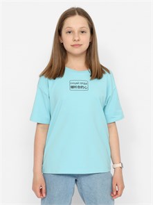 CSJG 63592-43-379 Футболка для девочки (Голубой (134)-68) 564932