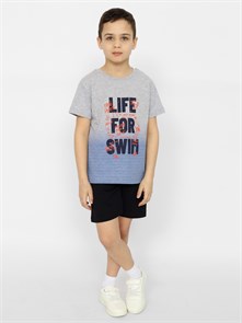 CSKB 63551-11-370 Футболка для мальчика (Св.серый меланж (116)-60) 558710