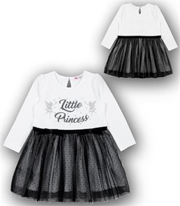 CAB 61939 Платье для девочки экрю/черный (080)-52 ВГ 390372