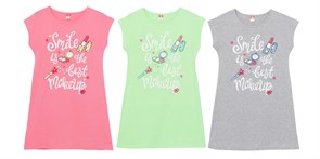 CSJG 50016-11 Платье модель "туника" для девочки (Св.серый меланж (152)-80) 477762