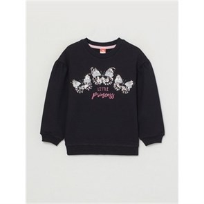 CWKG 62882-22-290 Джемпер модель "свитшот" для девочки (Черный (104)-56) 497823