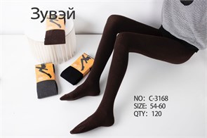 Колготки жен.№3168-1 Зима "Zuwei" черный кашемир гигант 10шт/уп 97937