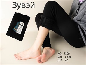 Лосины жен.№3390 Зима "Zuwei" черный (р.l/5xl) с мехом 330770-1
