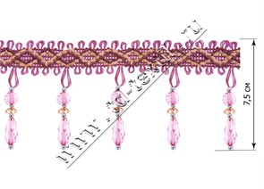 Бахрома QX 3115-4 (стеклярус сиреневый) QX 3115-4