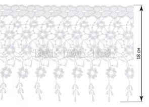 Гипюр Галерея HN G HXS0261-A/18w G белые цветочки HN G HXS0261-A/18w G