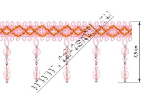 Бахрома QX 3115-5 (стеклярус розовый) QX 3115-5